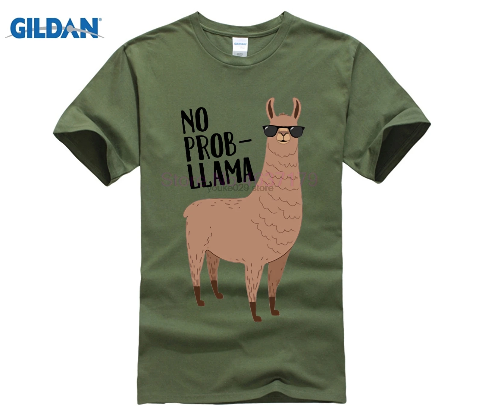 

Funny No Prob-Llama T shirt men Cute Llama T-Shirt homme kawaii animal printed tshirt camisetas masculina casual streetwear Tees