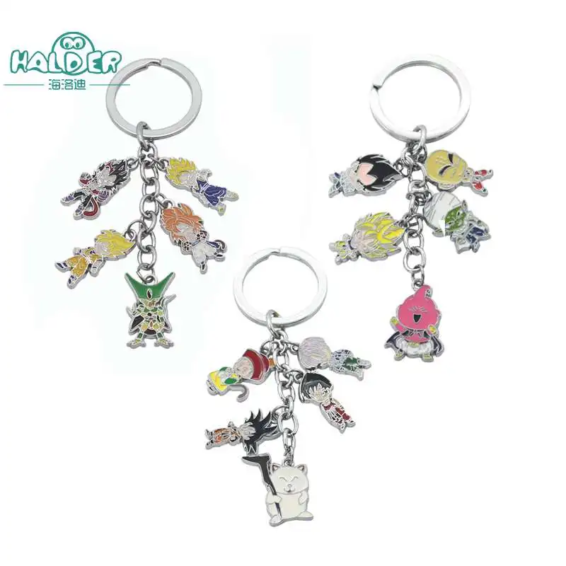 

Halder Dragon Ball Figures Cosplay Key Chains Keyring Round Zinc Alloy Great Saiyaman Chaveiros Trinkets Accessories Keychain