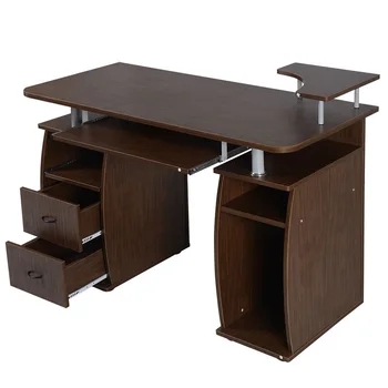 

Gorgeous Durable MDF Construction Office Computer Desk Monitor Shelf Large Storage Space Slide Out Keyboard TrayTable HW49511