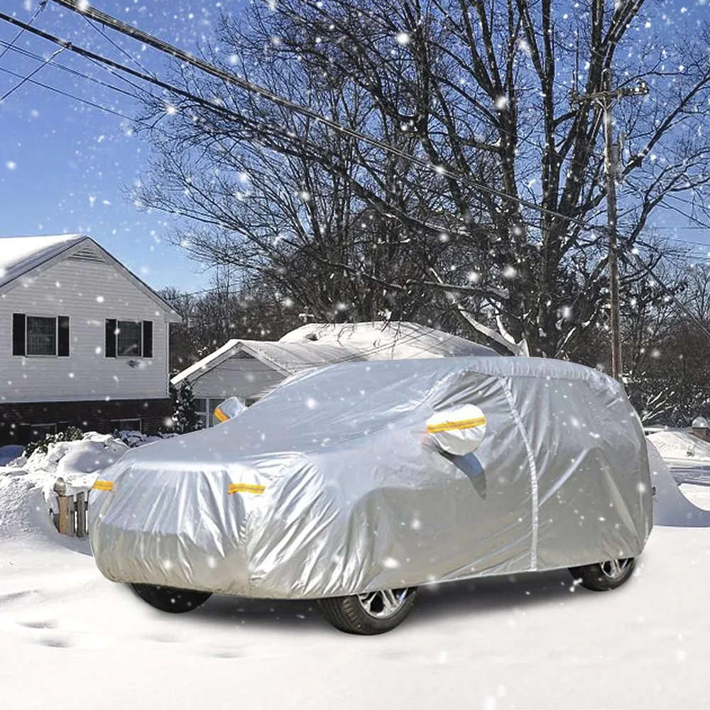 NOVSIGHT, крытые, уличные, полные автомобильные Чехлы, снежный лед, пыль, защита от солнца, складной светильник, серебристый, размер s m l, автомобильный защитный чехол