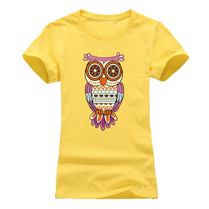 

NEW 2018 Owl Printing T shirt Women Fashion Summer Women T-Shirt Streetwear Cotton top tees red black grey