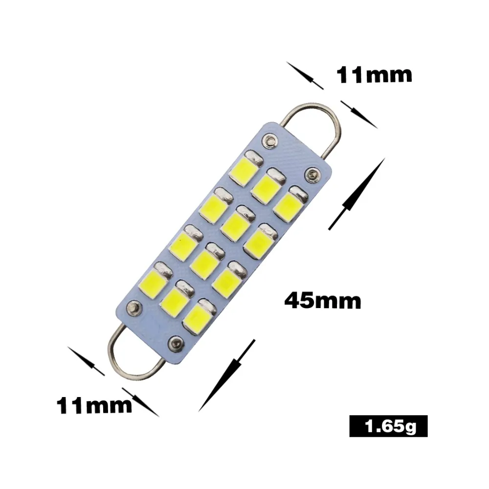 4 шт. * автомобильная лампа festoon 12smd 1210 12v c5w auto led Bulb f 44mm Car светильник светодиодное