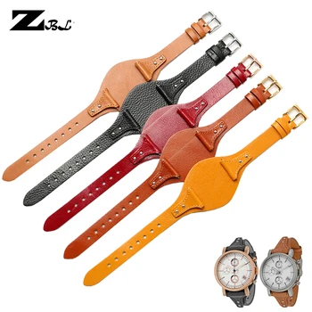 

genuine leather bracelet red watchband for fossil watches band with mat quick release bar women charm bracelet strap 18mm