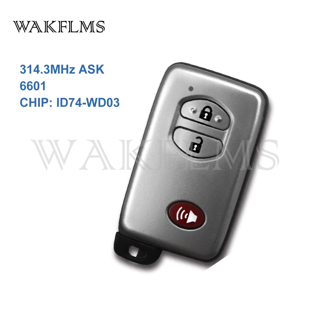

New 3 Buttons 314.3MHz PCB 6601 ID74 Smart Remote Key For Toyota Land Cruiser 200 RAV-4 Replace Genuine Key 271451-6601