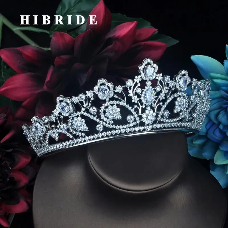 HIBRIDE полная кубическая циркониевая Корона Свадебная Женская разразы в форме