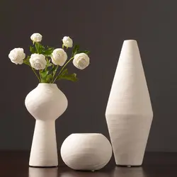 Новый китайский дзиндэжэнь фарфоровая креативность современный стиль белые настольные вазы керамические вазы для свадьбы украшения дома