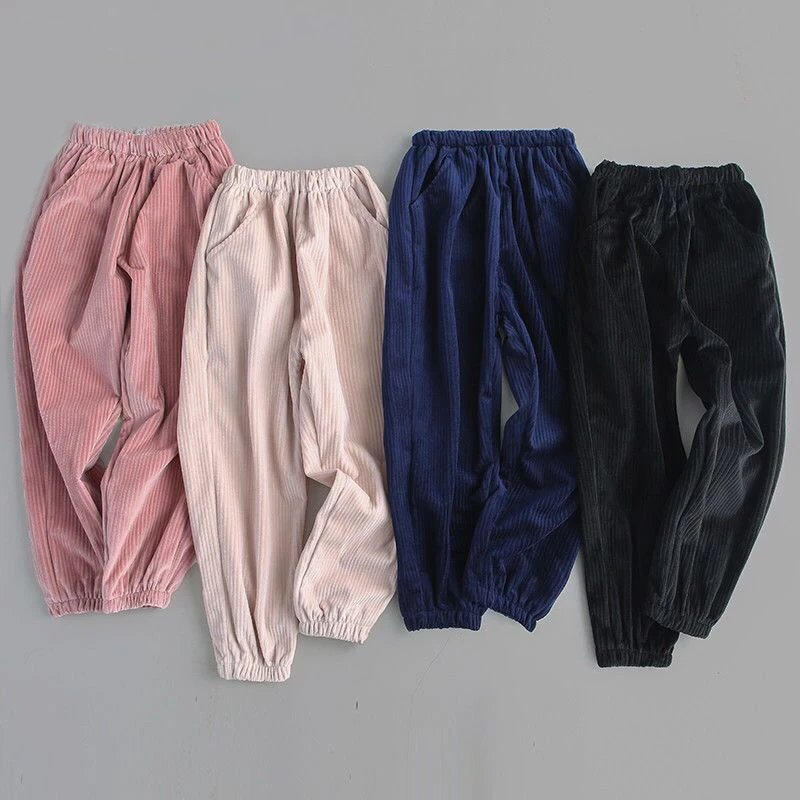 

Children Corduroy Trousers Boys Girls Long Cotton Trousers Spring Autumn Casual Pants Girls Kids Crawlers Clothing
