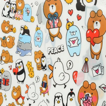

3pcs/lot Cute Writing bear penguin bear Adhesive Stickers Diary Planner Decoration Stickers Scrapbooking DIY Stationery Stickers