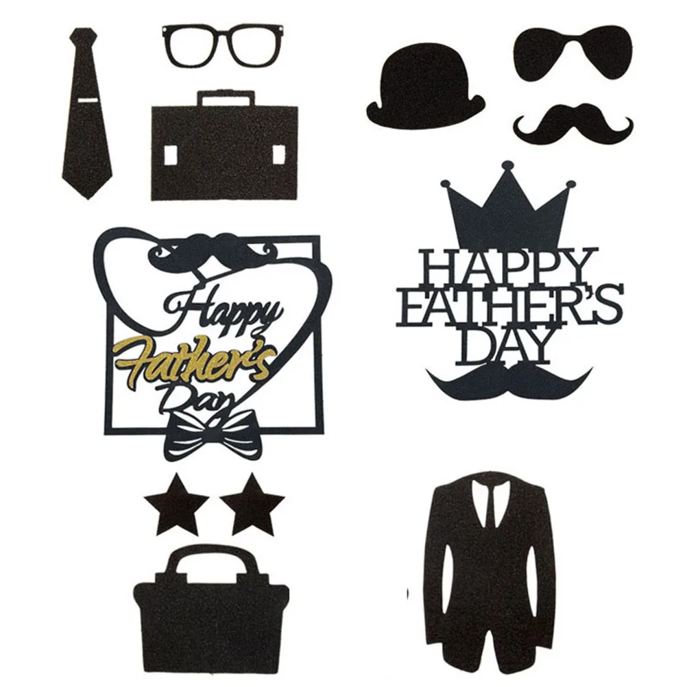 

11Pcs Happy Father'S Day Paper Cake Toppers Decorating Toppers Cake Fruit Picks For Birthday Carnival Banquet