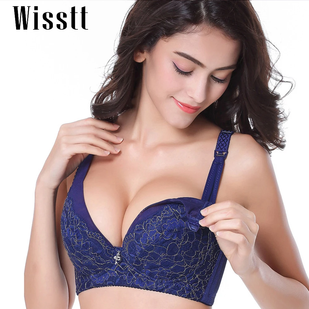 2017 Cup B C D E F Maternity Nursing Bras Plus Size Lace Front Opening