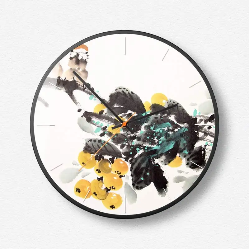 Quiet new Chinese style modern simple art creative wall clock silent scan metal frame mounting light luxury fashion Popular O187 | Дом и сад