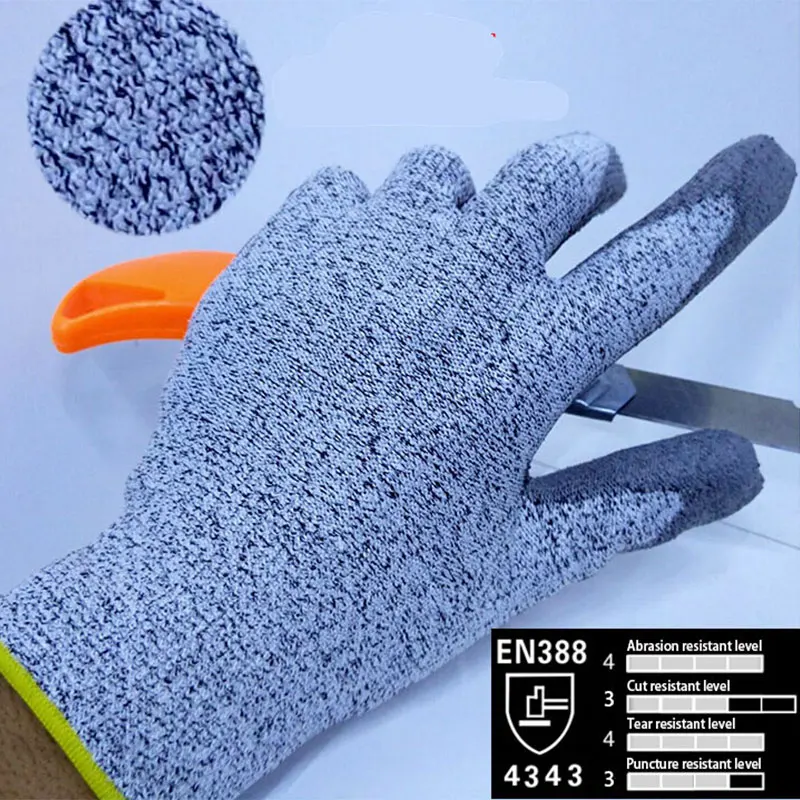 Нм Детская безопасность порезов рабочие перчатки Стекло вручение труда перчатки hppe Анти Cut Детская безопасность защитные перчатки