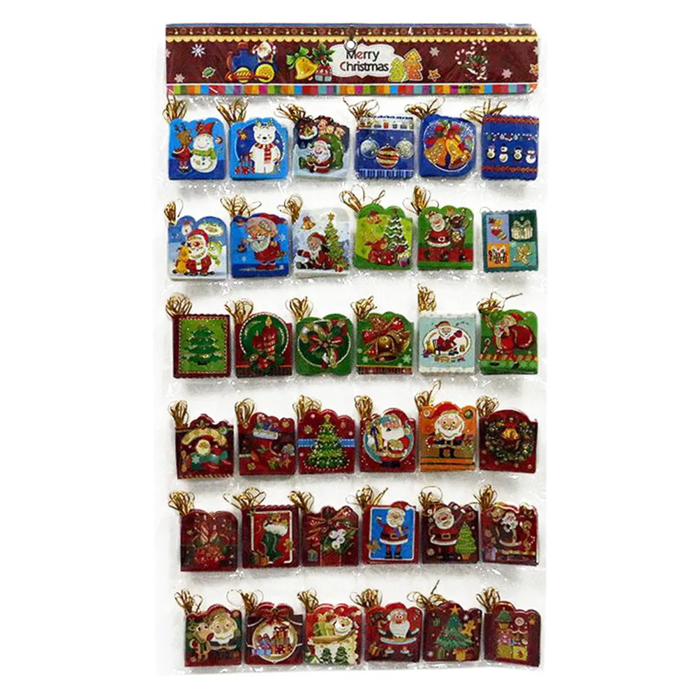 

Xmas Festival blessing Thanks Card Christmas Hanging Ornament Wishing card Paper Box DIY Gift Christmas Tree Decoration Baubles