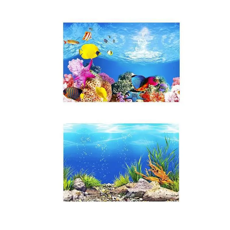 Аквариум фон живопись 3D океан Пейзаж Плакат аквариум фон Декор для аквариума наклейки с росписью Прямая поставка