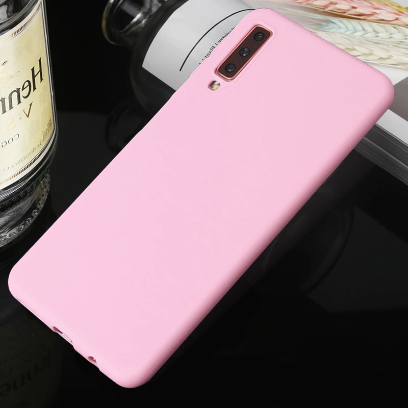 

Matte Phone Case For Samsung Galaxy A7 A6 A8 Plus A5 A9 Star Lite A8S A6S Simple Solid Silm Soft TPU Case Candy Color Back Cover