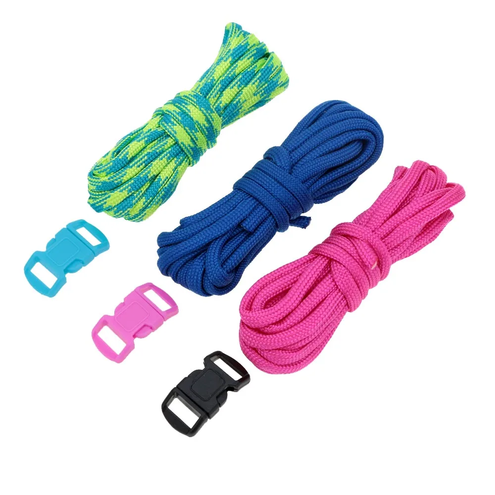 3Pcs 2.5m Paracord 7 Strand Parachute Cord Outdoor Emergency Survival Tool Hand-knitted DIY Kits Outdoor Tools