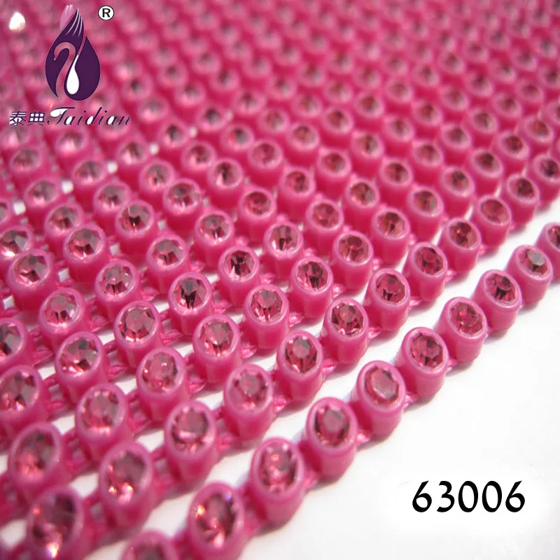 Taidian Пластиковые Стразы окантовка SS6 для родного вышитая бисером серьга 10 ярдов - Цвет: 63006