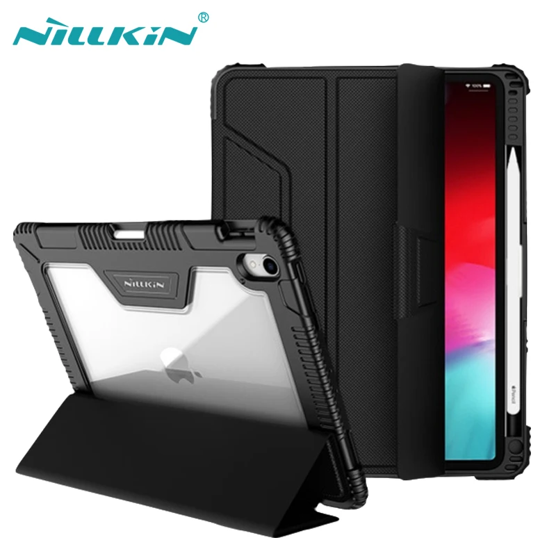 

NILLKIN Flip Cover Smart Case For Apple iPad Pro 11/iPad Pro 12.9 2018 /iPad 9.7 Stable Kick Stand Holder Pencil Groove inside