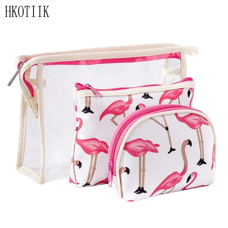 

New 3pcs Color Women‘s Cosmetic Bag Beautifulian Cosmetics Toilet bags Waterproof Transparent PVC Travel organizer Wash bag