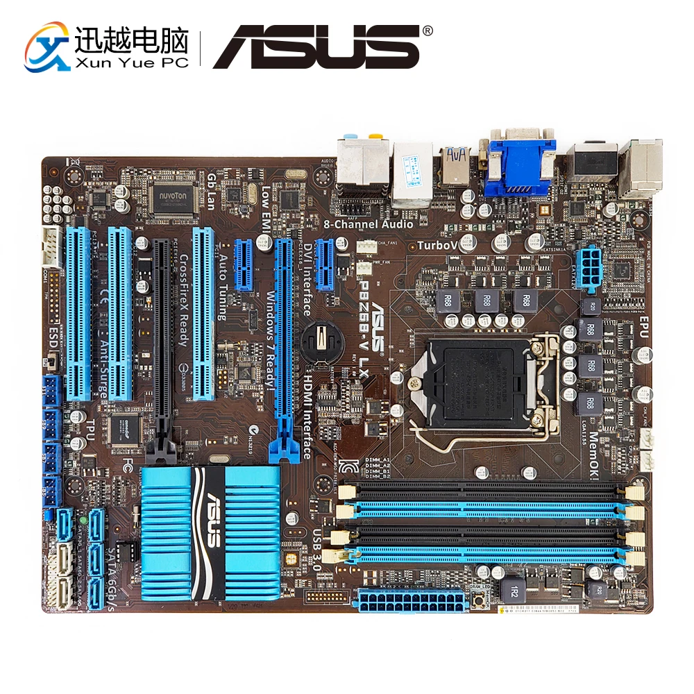 

Asus P8Z68-V LX Desktop Motherboard Z68 Socket LGA 1155 For i3 i5 i7 DDR3 32G SATA3 USB3.0 VGA DVI ATX Original Used Mainboard