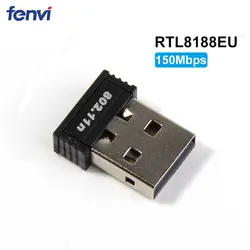 150 Мбит/с Mini-USB Беспроводной Wifi адаптер Wi-Fi приемник USB 2,0 2,4 г 802.11n для Realtek RTL8188EU Поддержка Windows, Mac для ПК