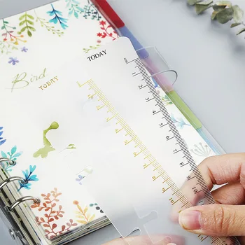

MaoTu Today Loose Leaf Ruler A5 A6 A7 Multi-Functional Bookmark Ruler Divider Index for Spiral Notebook PP Matt Frosted