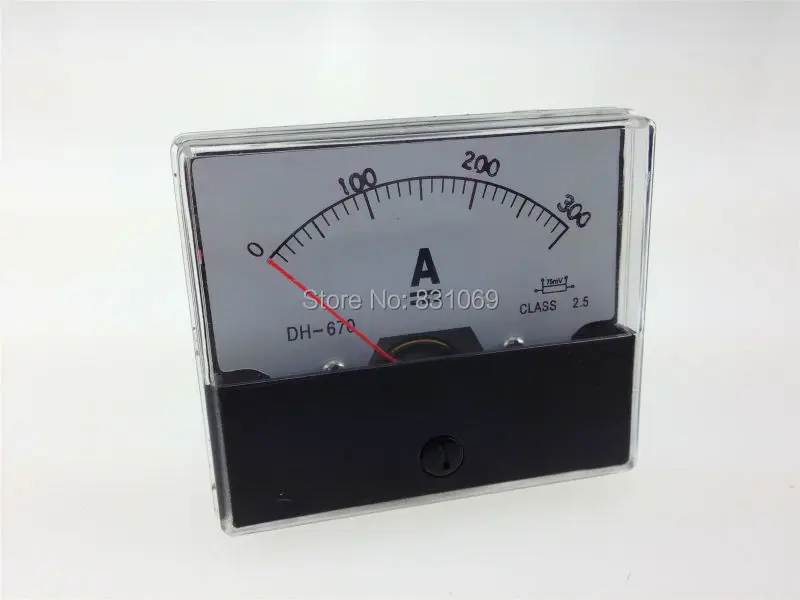 1PCS DH670 DC 0 300A 300A Analog Amp Panel Meter Current Ammeter Brand