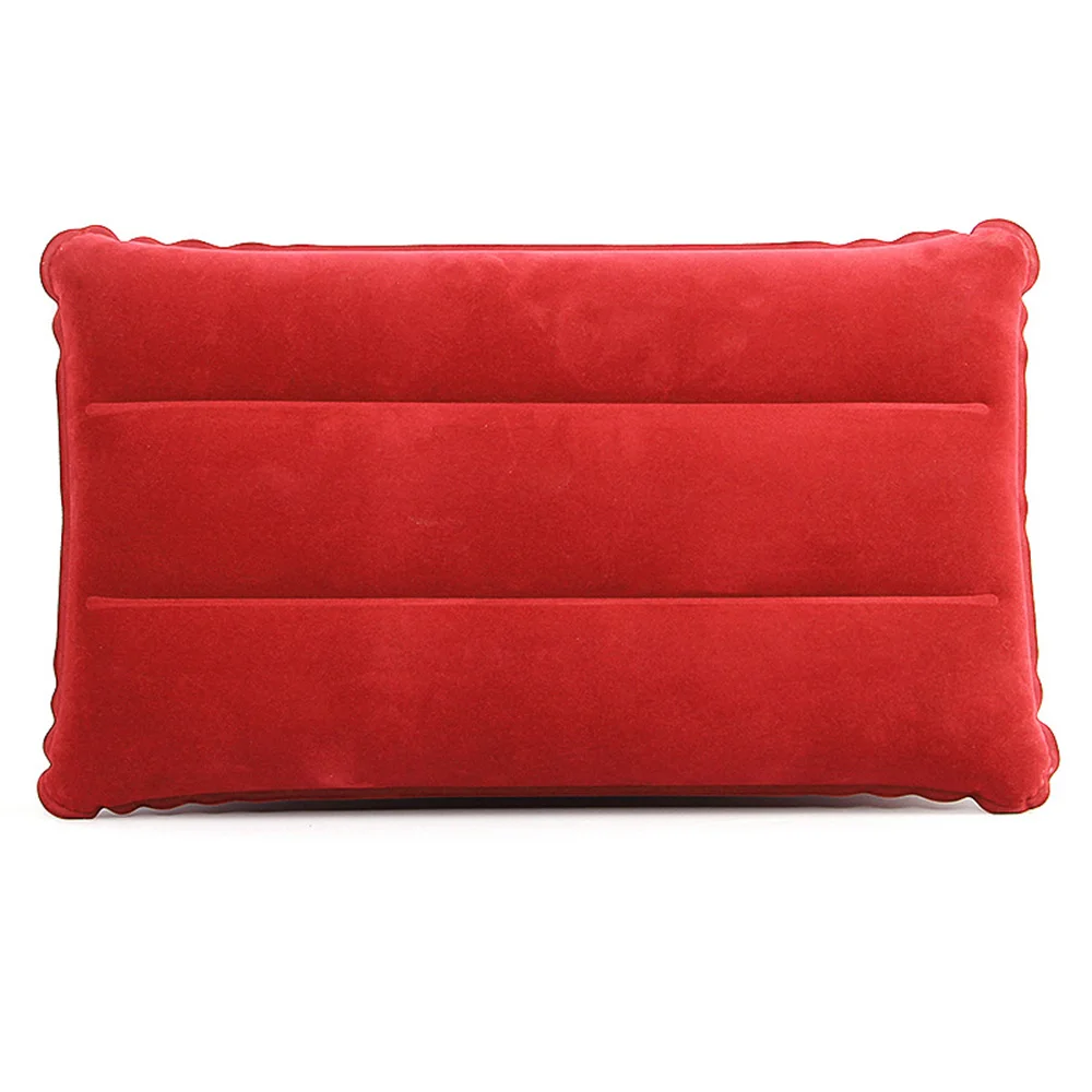 42*25 см Мини Путешествия надувная подушка ПВХ Флокирование Nap квадратная Подушка Открытый Туризм подушки для отдыха - Цвет: red