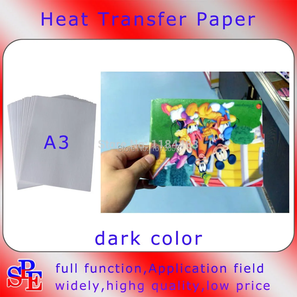 T shirt Dark Heat Transfer Paper 20sheets X A3 Iron On Inkjet T Shirt Heat Transfer Paper For 
