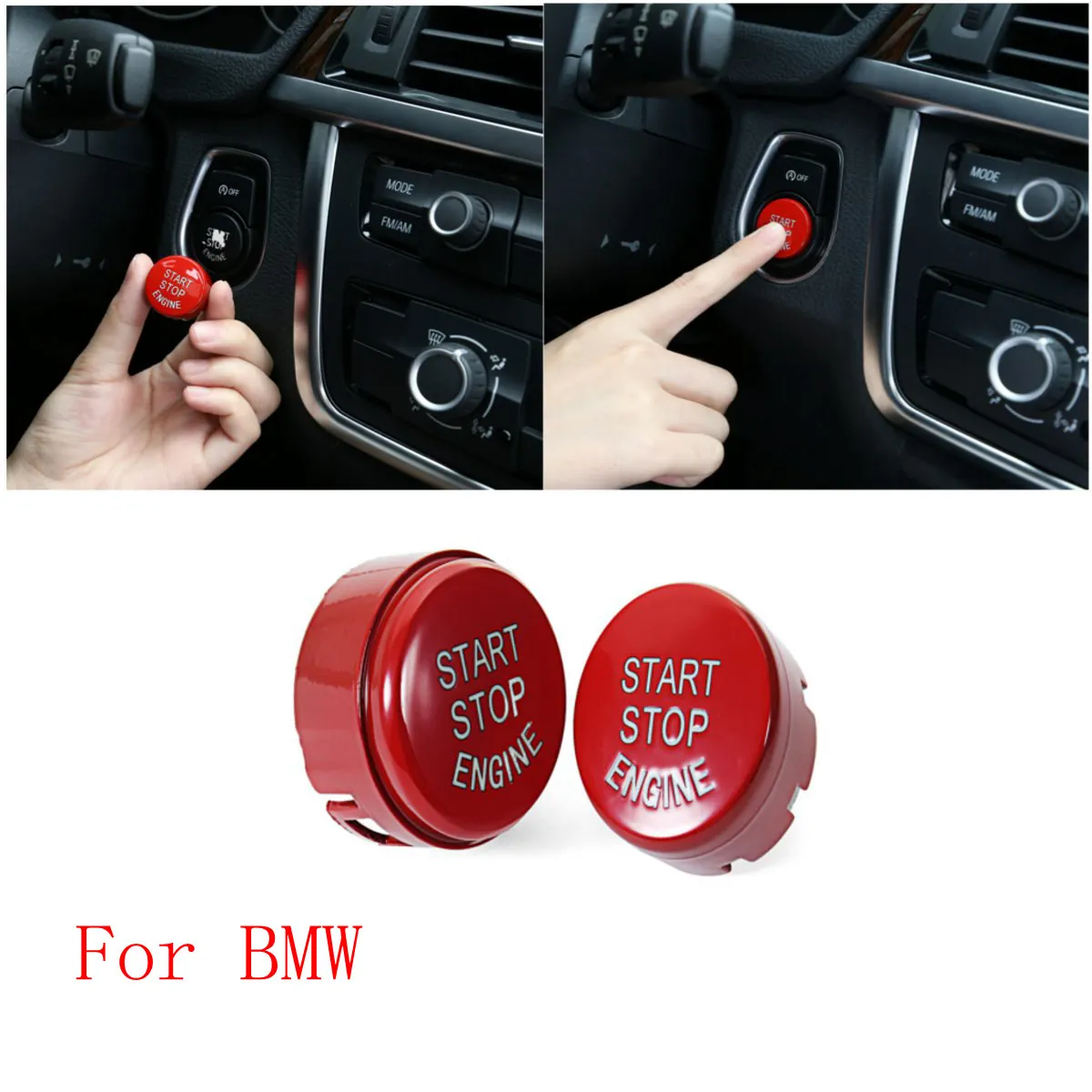 Car Engine Start Stop Paste Push Button Switch Ignition Ring For BMW