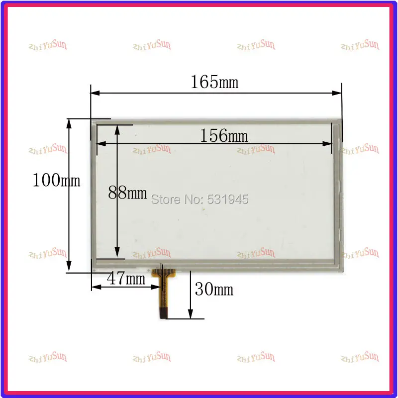 

ZhiYuSun HLD-TP-0936 7 inch TOUCH Screen panels 165mm*100mm for GPS or commercial use post 165*100