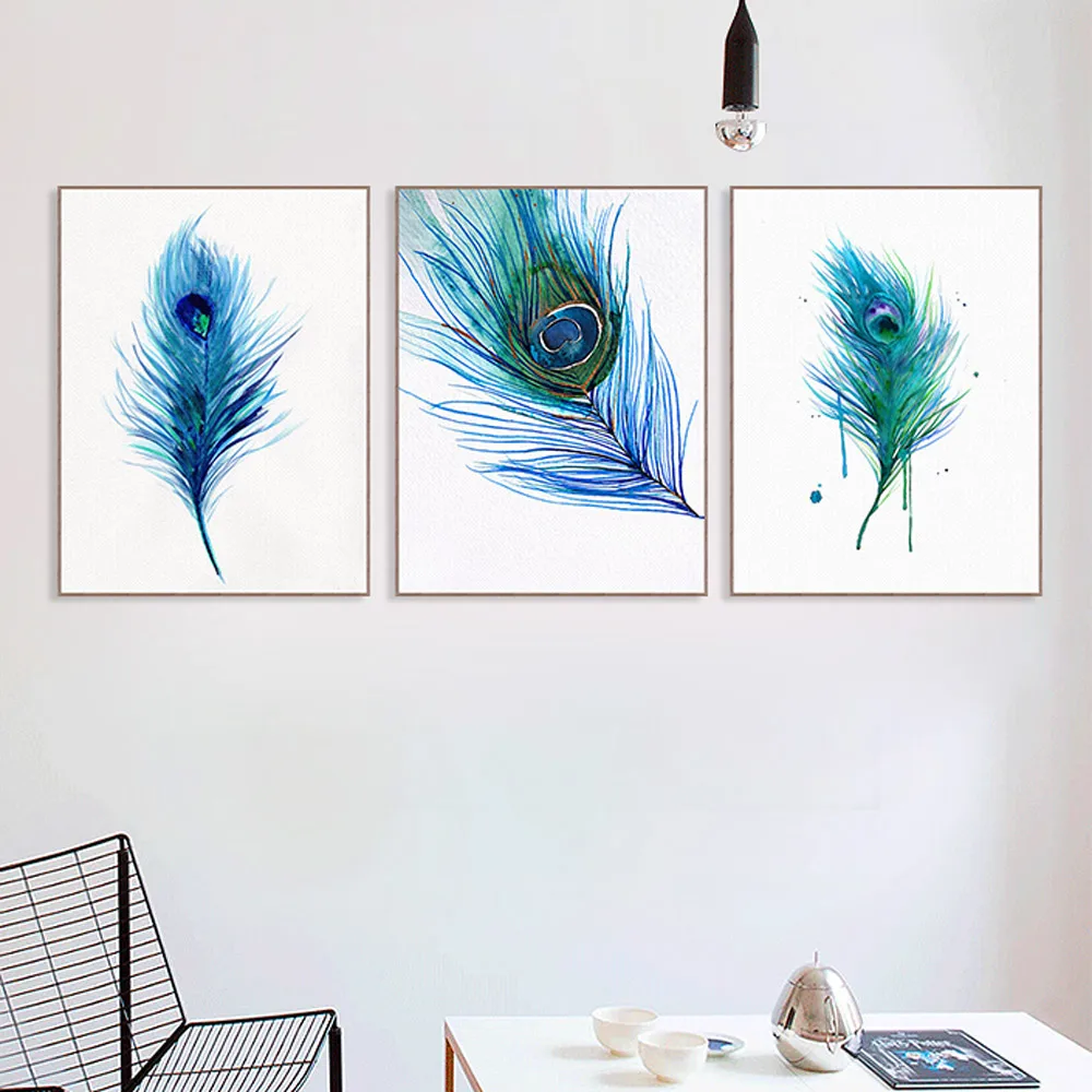 Beautiful Blue Peacock Feather A4 Poster Nordic Living ... Beautiful Blue Peacock Feather A4 Poster Nordic Living ...