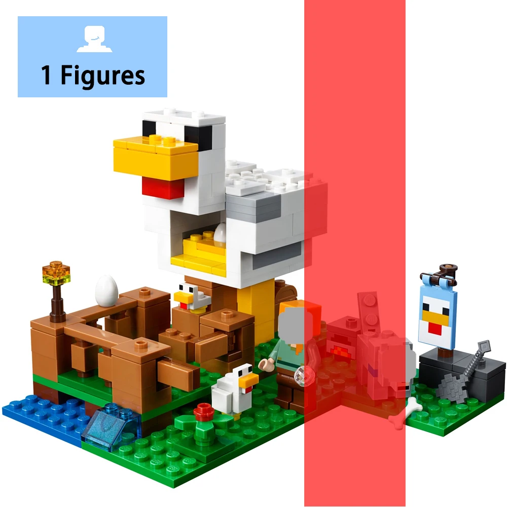 Us 218 222pcs 18035 My World Chicken Coop Compatible Minecraft 21140 Model Building Blocks Bricks Kits Enlighten Toy For Children In Blocks From