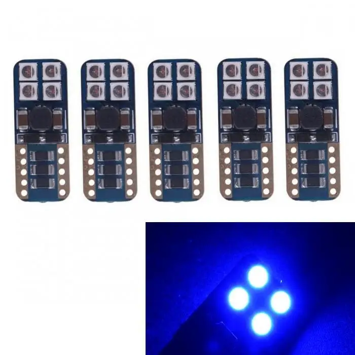 

5Pcs T10 LED 3030 W5W 4W 3000K Cars From Light-Emitting Diodes Independent Led Super bright decoding Auto Lamp blue DC12-24V