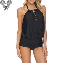 Купальник с лямкой на шее размера плюс, купальник для женщин, танкини, набор, пуш-ап, монокини, купальник, бикини,, maillot de bain femme, танкини
