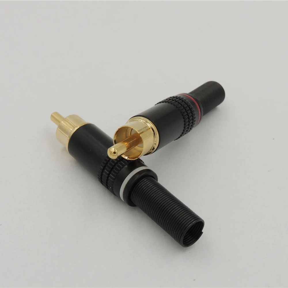 RCA Male Plug connector Soldering Audio Video In Line Jack Adapter with