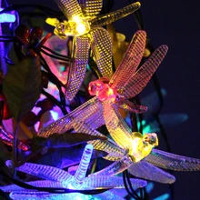 6 м 30 светодиодный s Стрекоза моделирование на батарейках светодиодный гирлянды Водонепроницаемый рождественские сказочные огни для вечерние украшения праздника