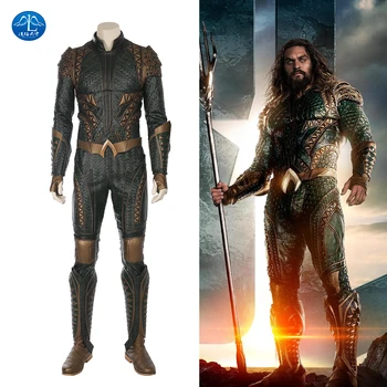 

MANLUYUNXIAO High Quality Justice League Aquaman Cosplay Costume New Aquaman Costume Men Aquaman Suit In Leather Custom Made