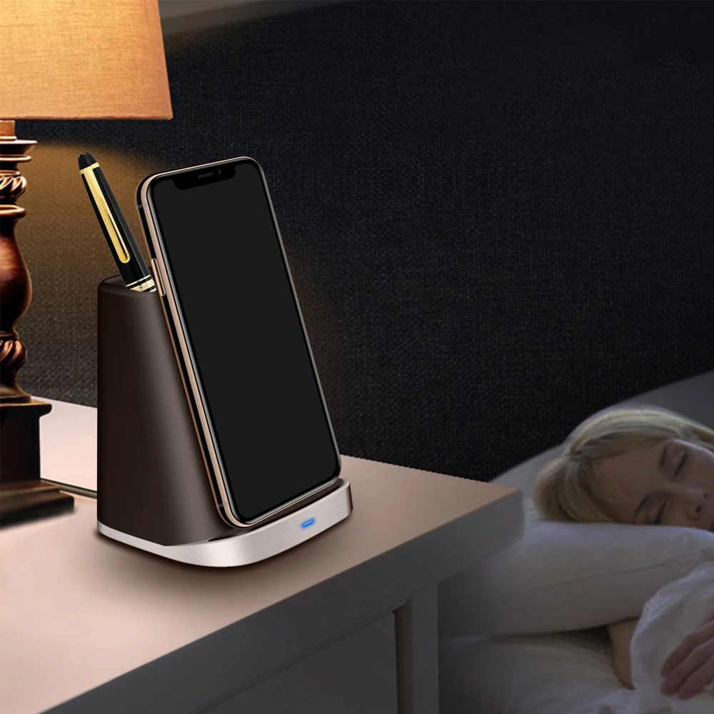 qi wireless charger pen pot qi charging stand