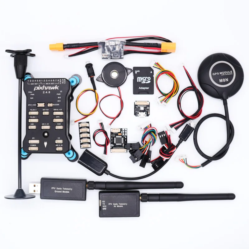 

Pixhawk 2.4.8 PX4 PIX 32 Bit Flight Controller M8N GPS 3DR 100mW Radio Telemetry 433Mhz / 915Mhz+RGB USB+I2C+xt60 power module