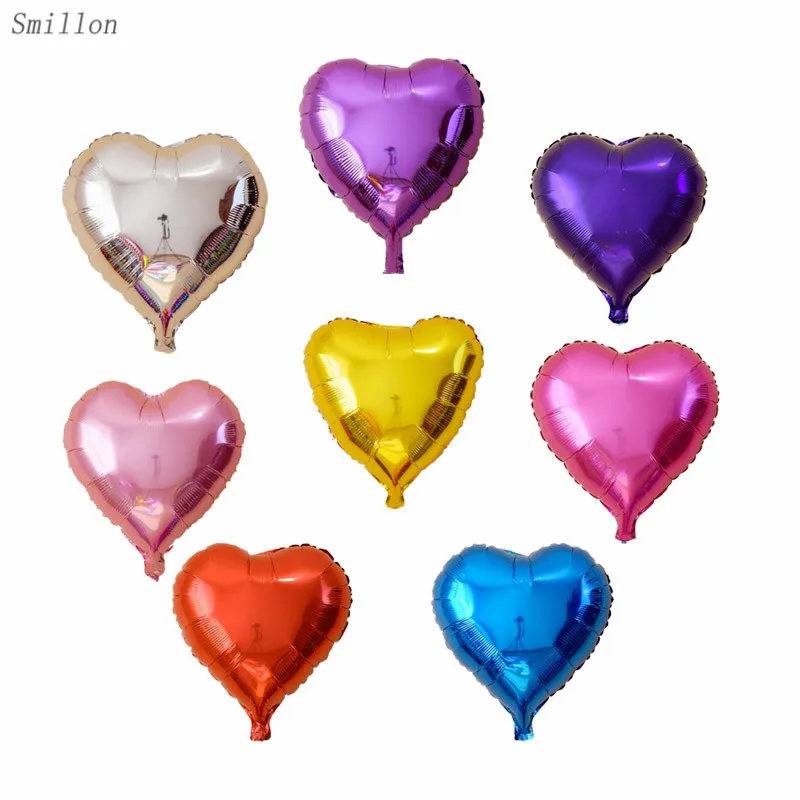

1pcs Baby Shower Large 18inch Heart Batch Decoration Aluminium Foil Ballons New YearBirthday Party Balloons For Adult/ Kids