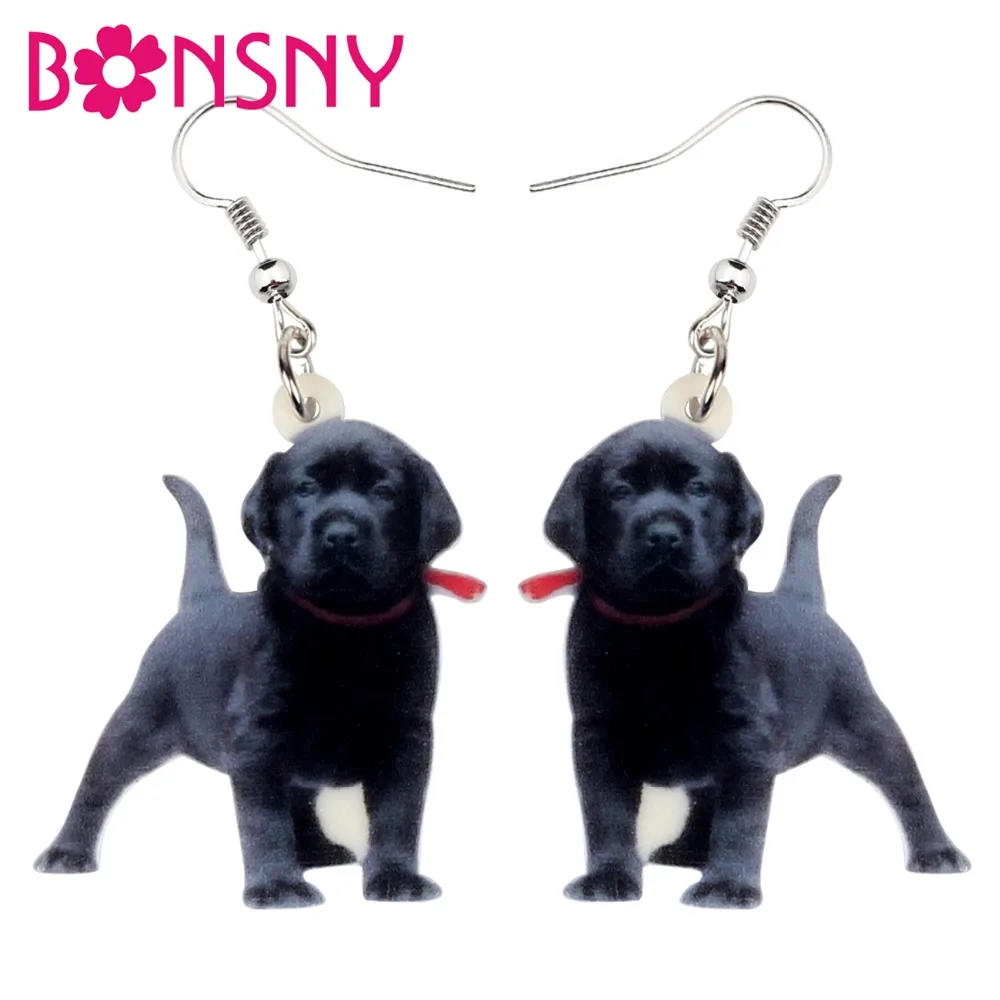 

Bonsny Acrylic Sweet Labrador Dog Earrings Big Dangle Drop Animal Jewelry For Women Girls Pet Lovers Gift Charms Wholesale Party