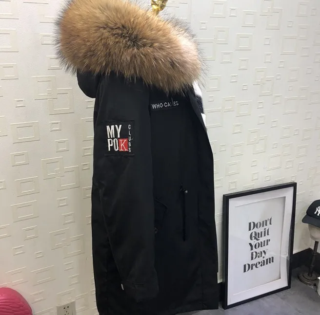 Chaud Veste À Survêtement Grand Réel Renard Capuchon Longue Laveur Collier Raton Épais Noir Naturel Manteau Parka En De Femmes Fourrure D'hiver Doublure nwqXpH4aqR