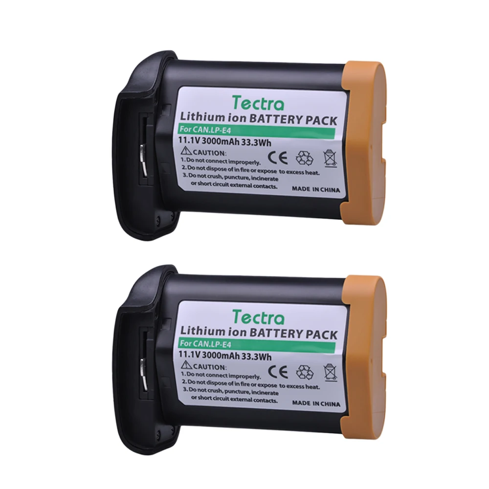 2pcs 11.1v 3000mah Lp E4n Lpe4 Liion Battery For Canon Eos 1d Mark