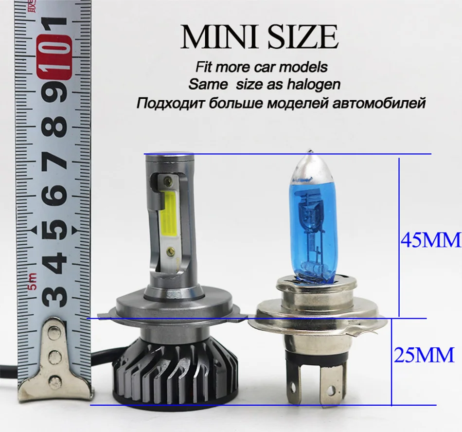 Yamyff H4 светодиодный H7 светодиодный H11 Canbus LED головные фары лампы Автомобильные фары 4300K 8000K 6500K 3000K H3 H1 HB3 9005 9006 880 H27 12V Авто противотуманных фар