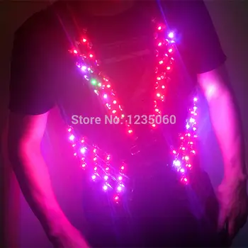 

Colorful light dance costumes laser glasses vest ballroom disco bar party led costumes led belt RGB led clothes dj catwalk suit