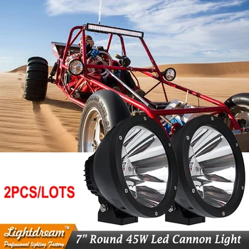 

6.7 Inch 45W Round Spot LED Work Light Off Road LED External Light Driving Lamp Super Bright fog light for Cabin UTE SUV ATV x2