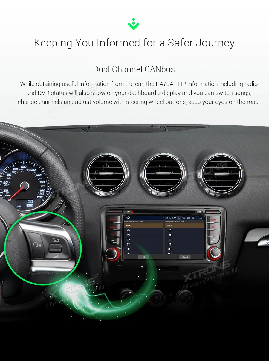 Sale 7" Android 9.0 Pie OS Car DVD Multimedia Navigation GPS Radio for Audi TT MK2 (8J) 2006-2014 with Car Play Function Support 19