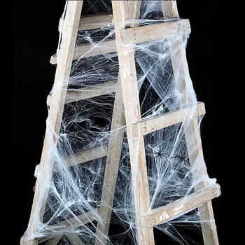 

Behogar 6 Pcs/Set Disposable White Halloween Party Spiderweb Decoration Spider Webs Webbing Cobwebs