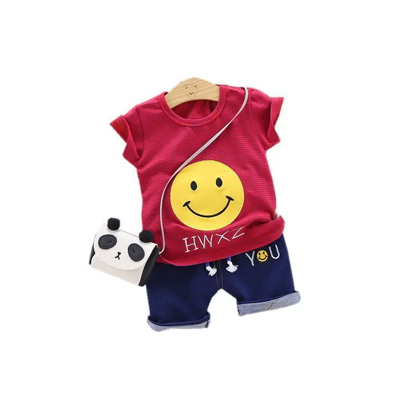 

Fashion Summer Children Boys Girls Clothes Baby Cartoon Striped T-Shirt Shorts 2pcs/Sets Toddler Casual Clothing Kids Tracksuits